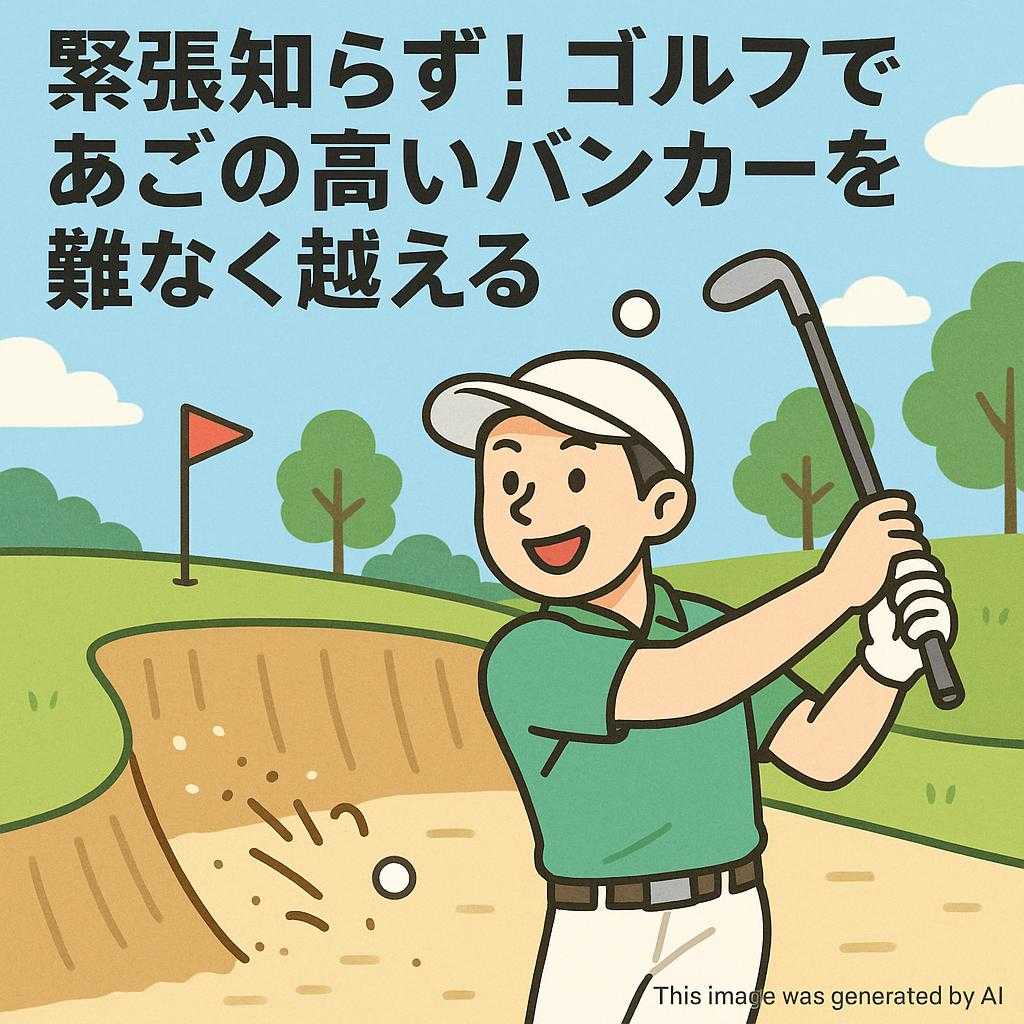 緊張知らず！ゴルフであごの高いバンカーを難なく越える