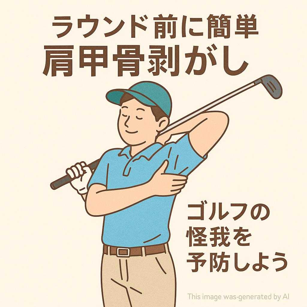 ラウンド前に簡単肩甲骨剥がし ゴルフの怪我を予防しよう
