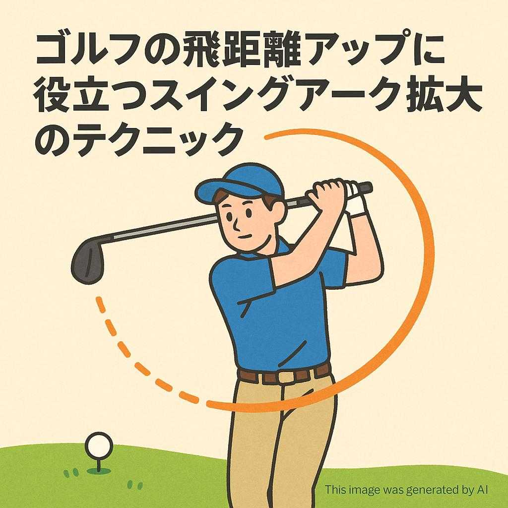 ゴルフの飛距離アップに役立つスイングアーク拡大のテクニック