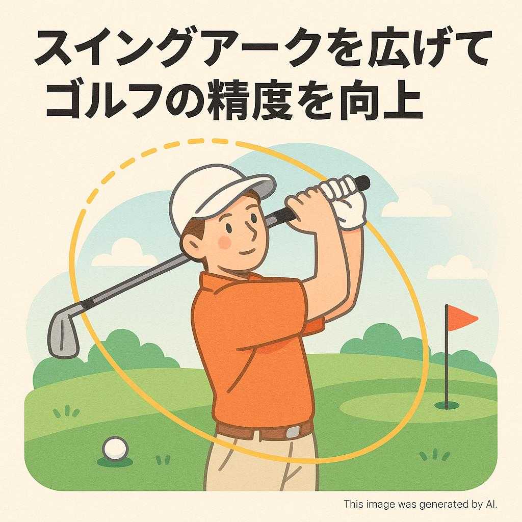 スイングアークを広げてゴルフの精度を向上
