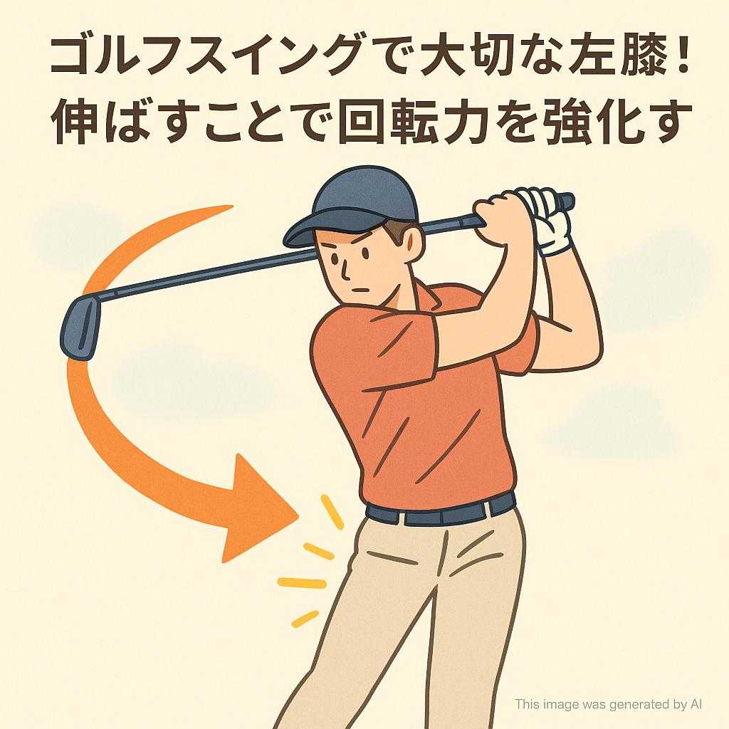ゴルフスイングで大切な左膝！伸ばすことで回転力を強化する