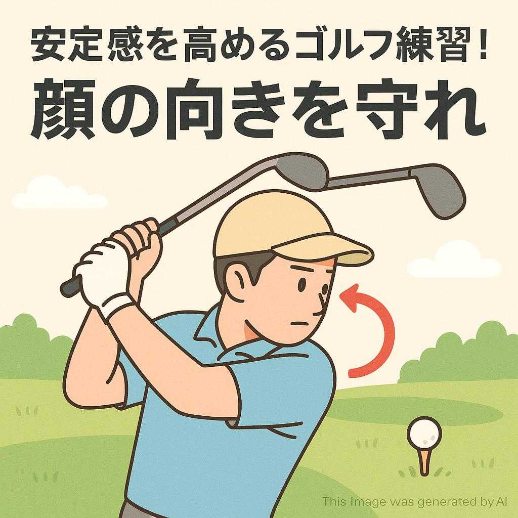 安定感を高めるゴルフ練習！顔の向きを守れ