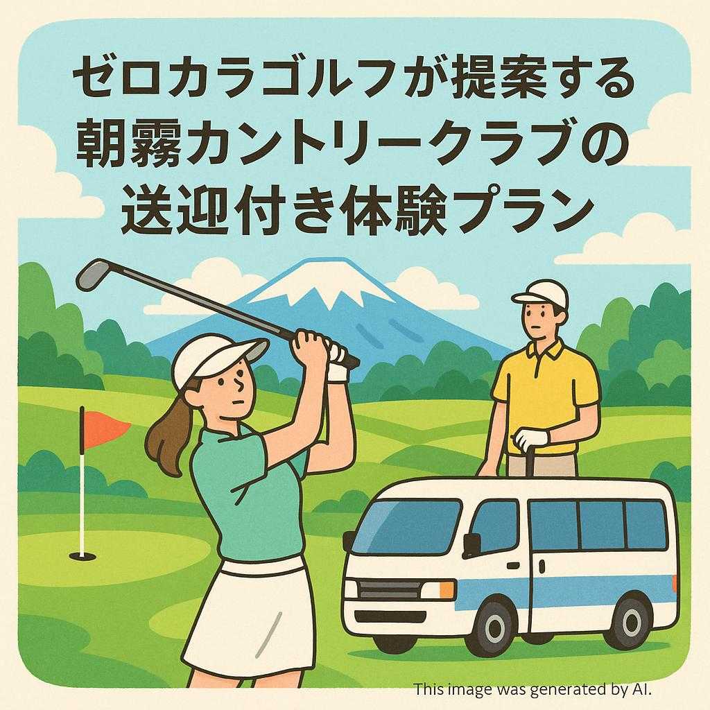 ゼロカラゴルフが提案する朝霧カントリークラブの送迎付き体験プラン