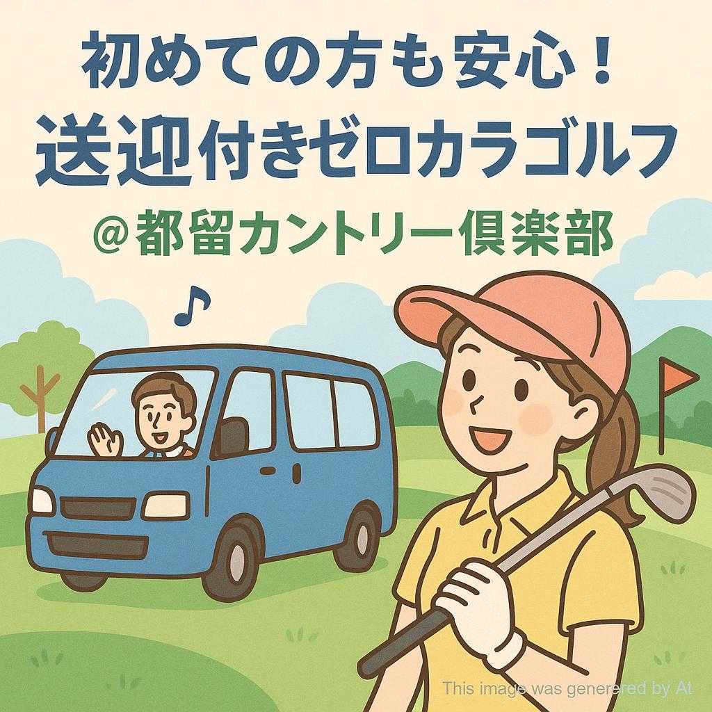 初めての方も安心！送迎付きゼロカラゴルフ＠都留カントリー倶楽部