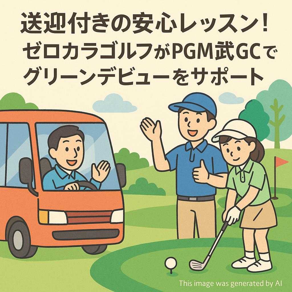 送迎付きの安心レッスン！ゼロカラゴルフがPGM武蔵GCでグリーンデビューをサポート